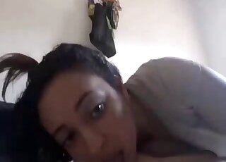 Teen girl blows fluffy Poodle in amateur zoo porn flick