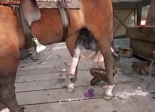 Quiet helps D-Horse fuck some pregnant POW and it's freaky AF