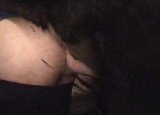 Round booty zoophile gets fucked from behind by a kinky beast